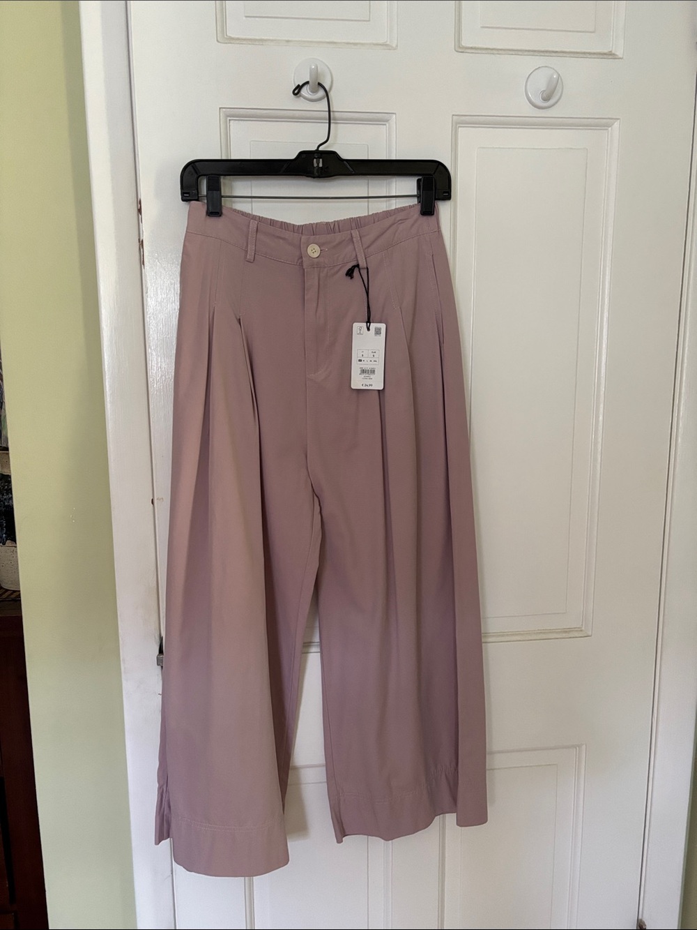 High-Rise Wide-Leg Pants in Dusty Mauve